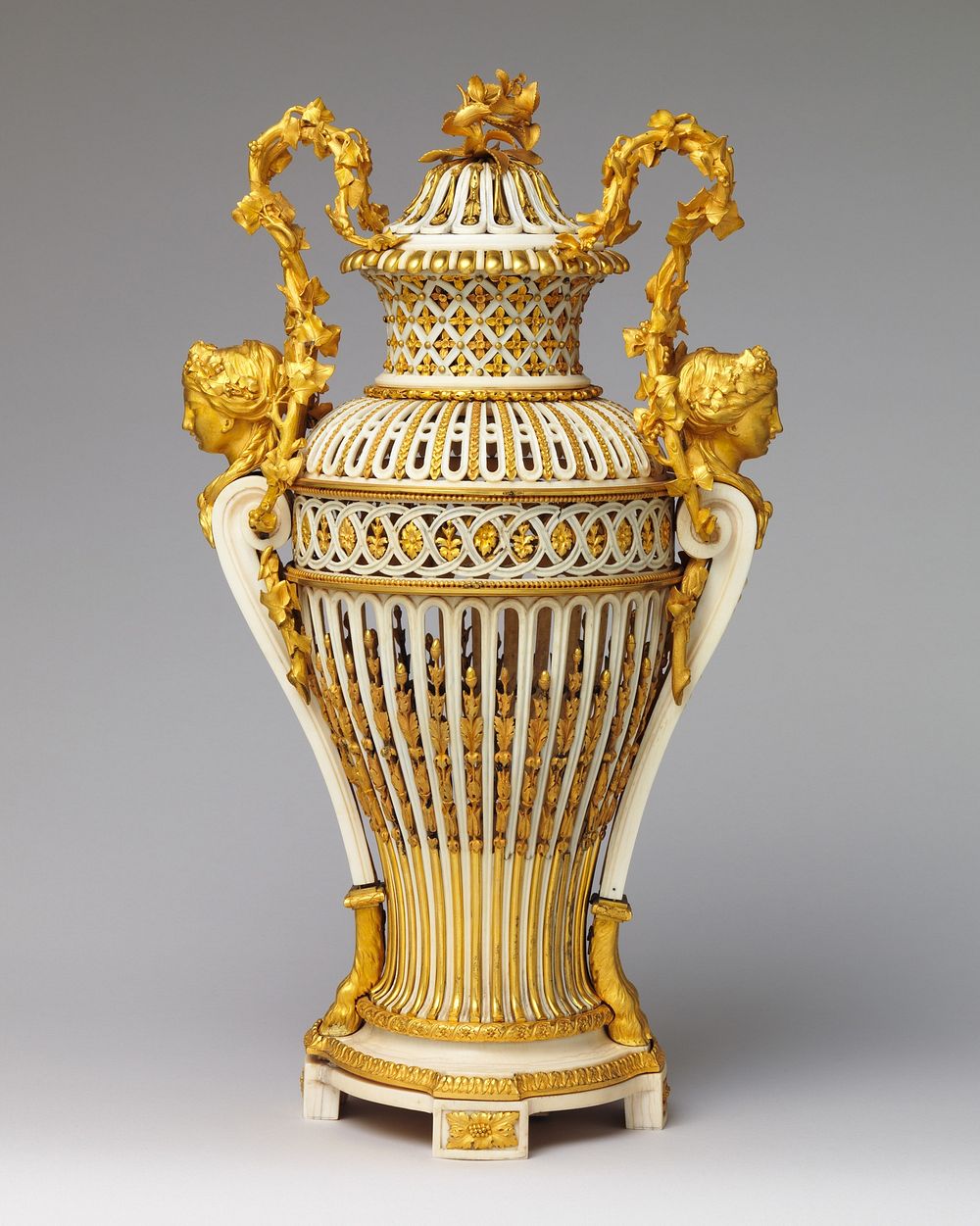 Vase with cover (Vase en ivoire) (one of a pair)