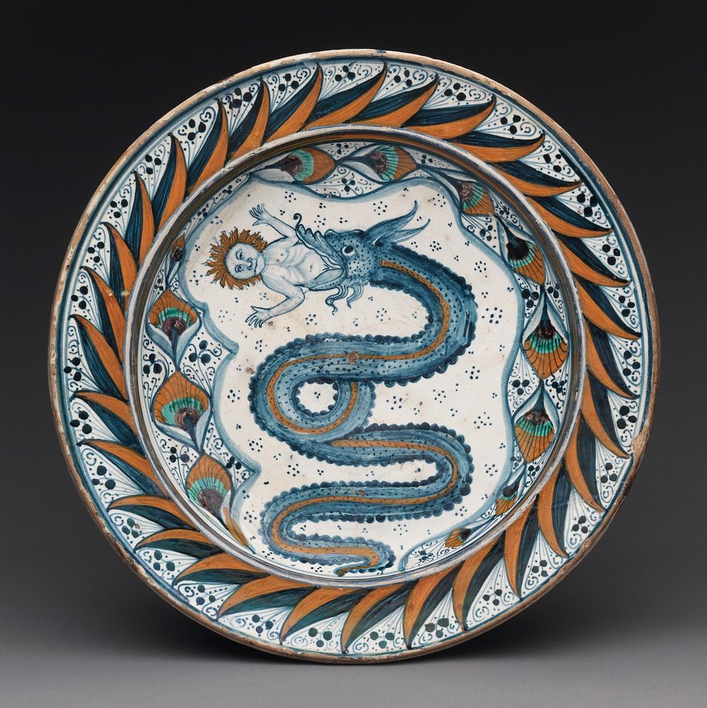Dish with arms of the Visconti family