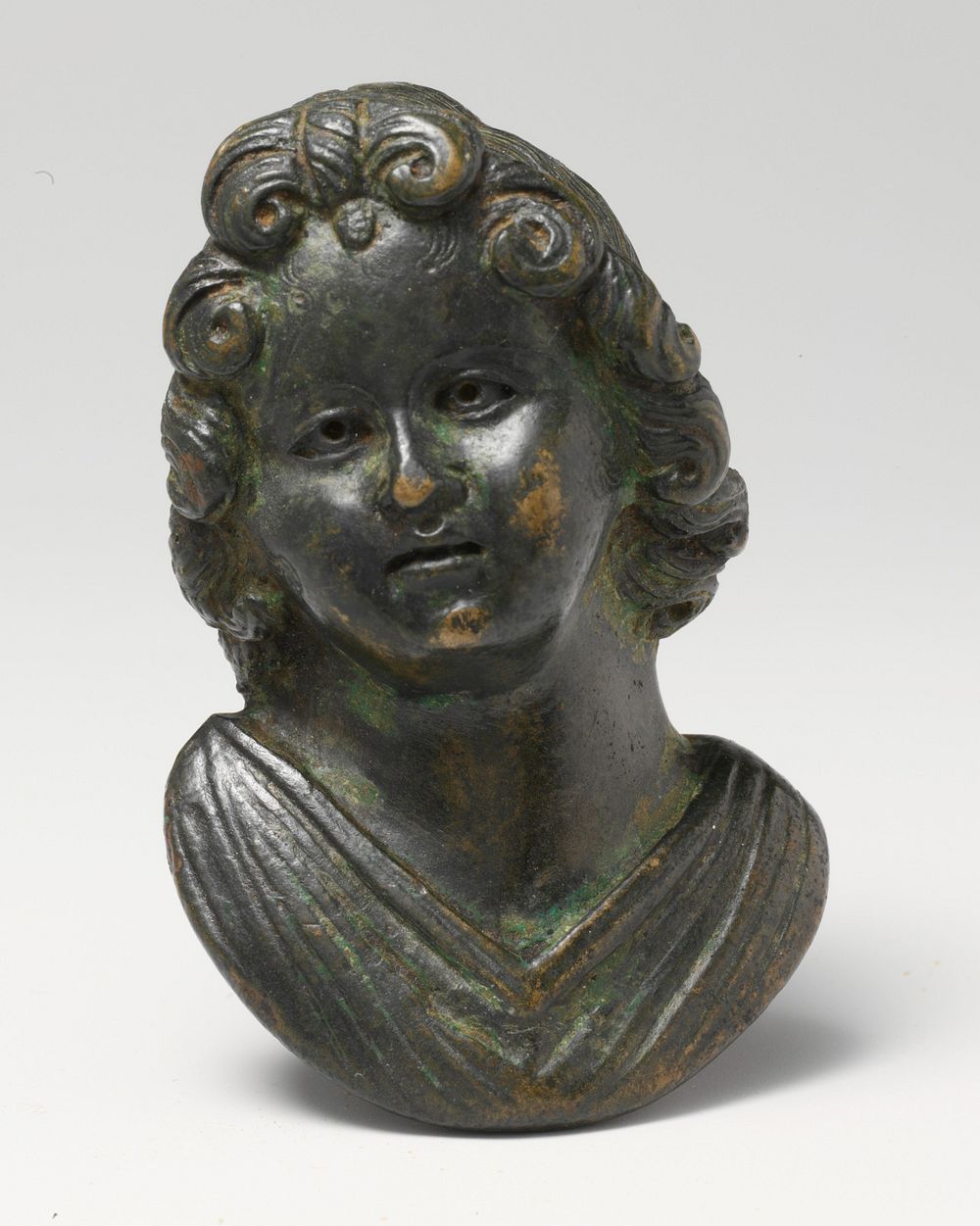 Bronze portrait bust of a boy