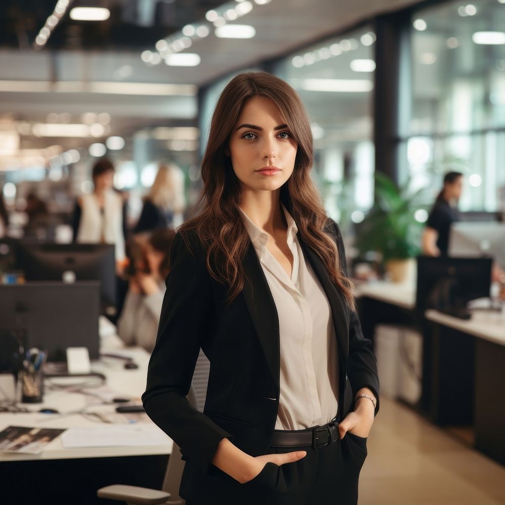 Manager standing in a office working adult contemplation. AI generated Image by rawpixel.