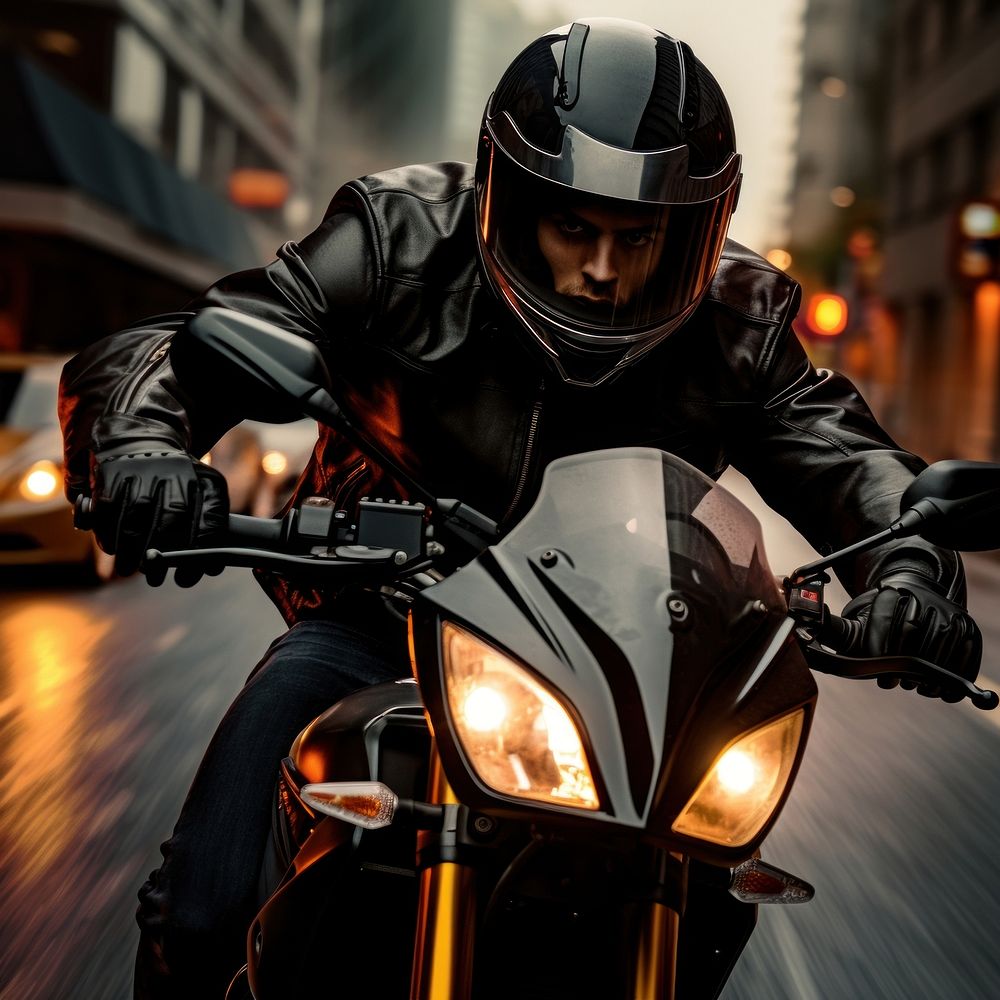 Moto helmet biker man motorcycle headlight vehicle. AI generated Image by rawpixel.