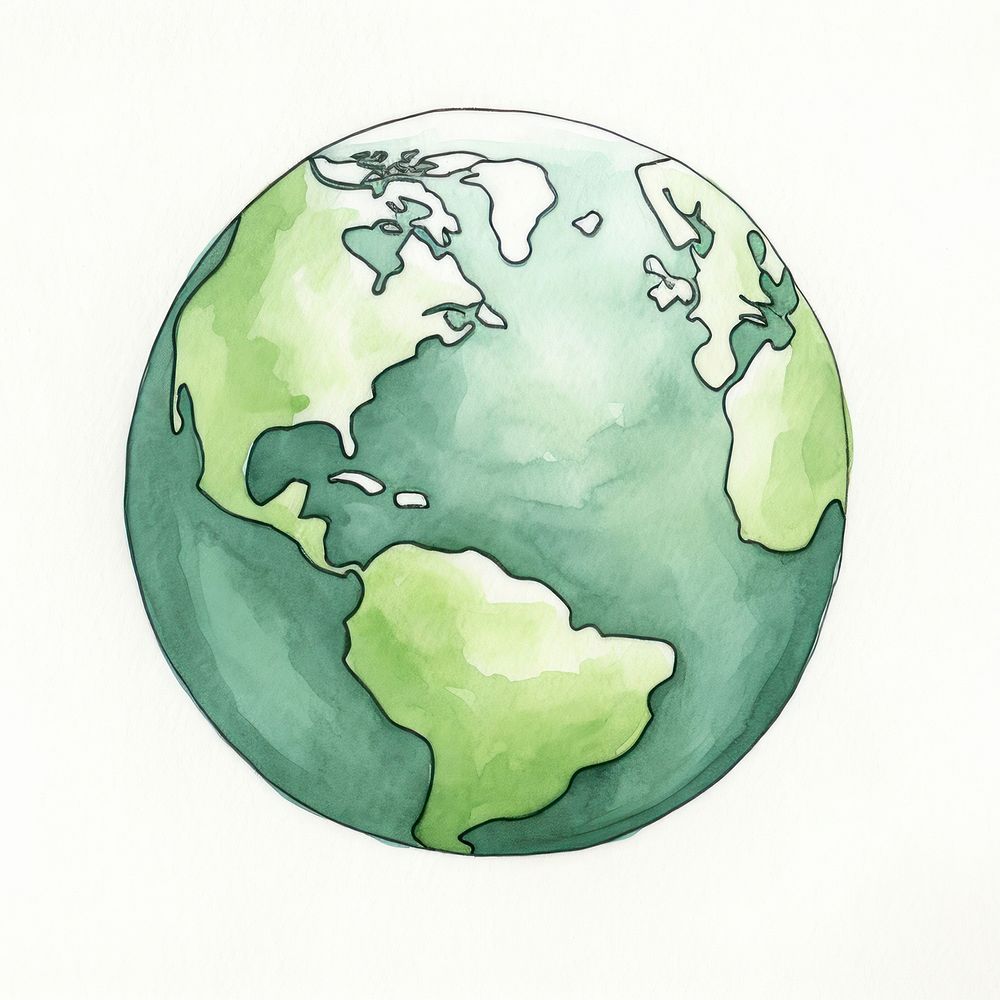 Earth cartoon sphere planet. AI generated Image by rawpixel.