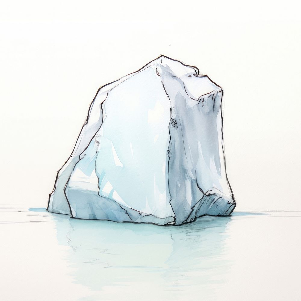 Ice iceberg nature sketch. AI generated Image by rawpixel.