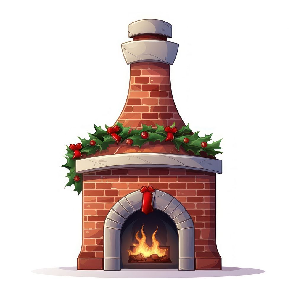 Chimney fireplace christmas hearth. AI generated Image by rawpixel.