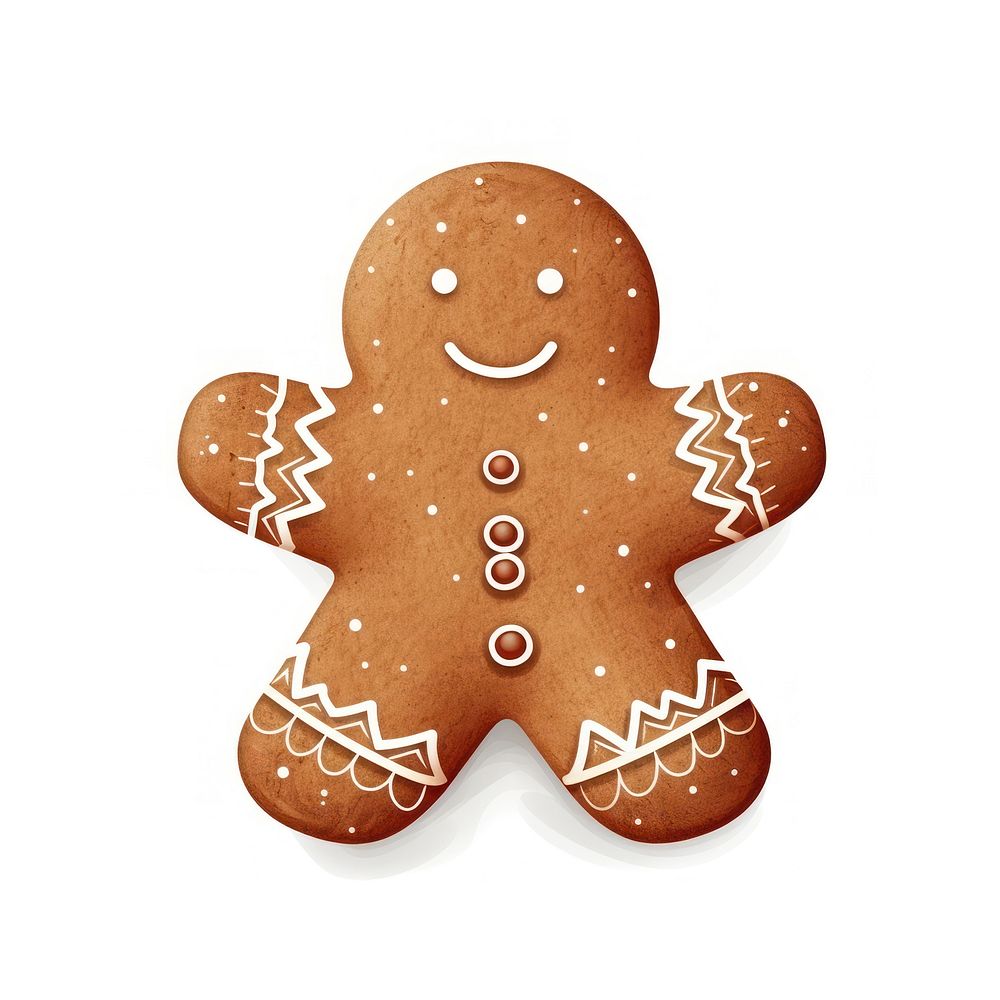 Christmas gingerbread cookie food white background. AI generated Image by rawpixel.