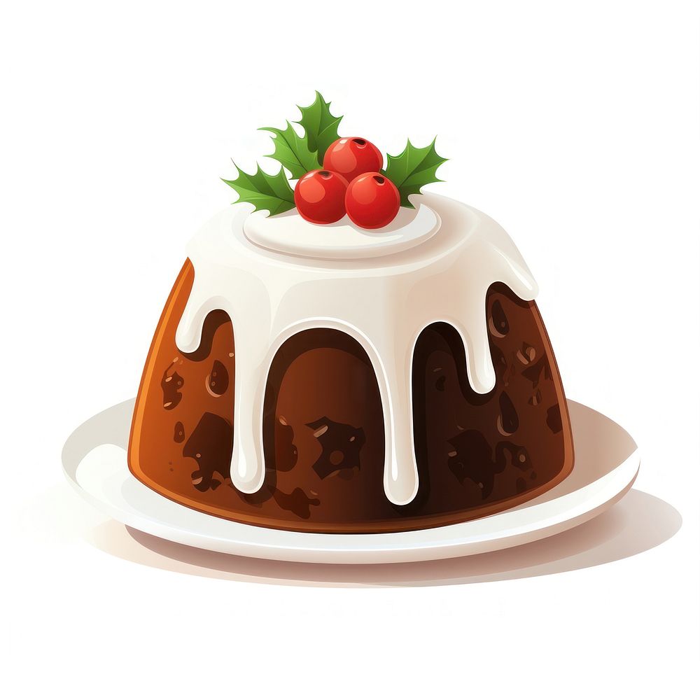 Christmas pudding dessert icing food. AI generated Image by rawpixel.