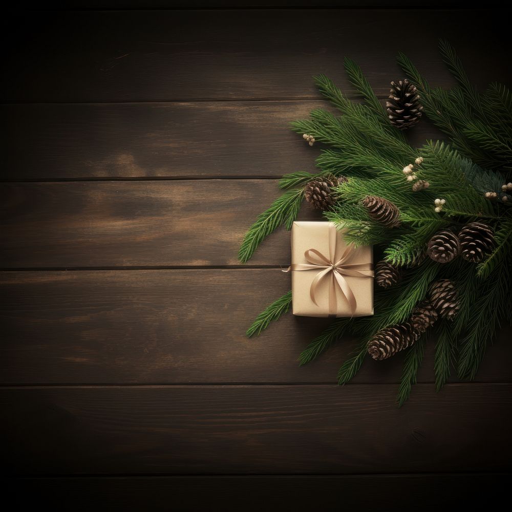 Christmas ribbon plant gift. AI generated Image by rawpixel.