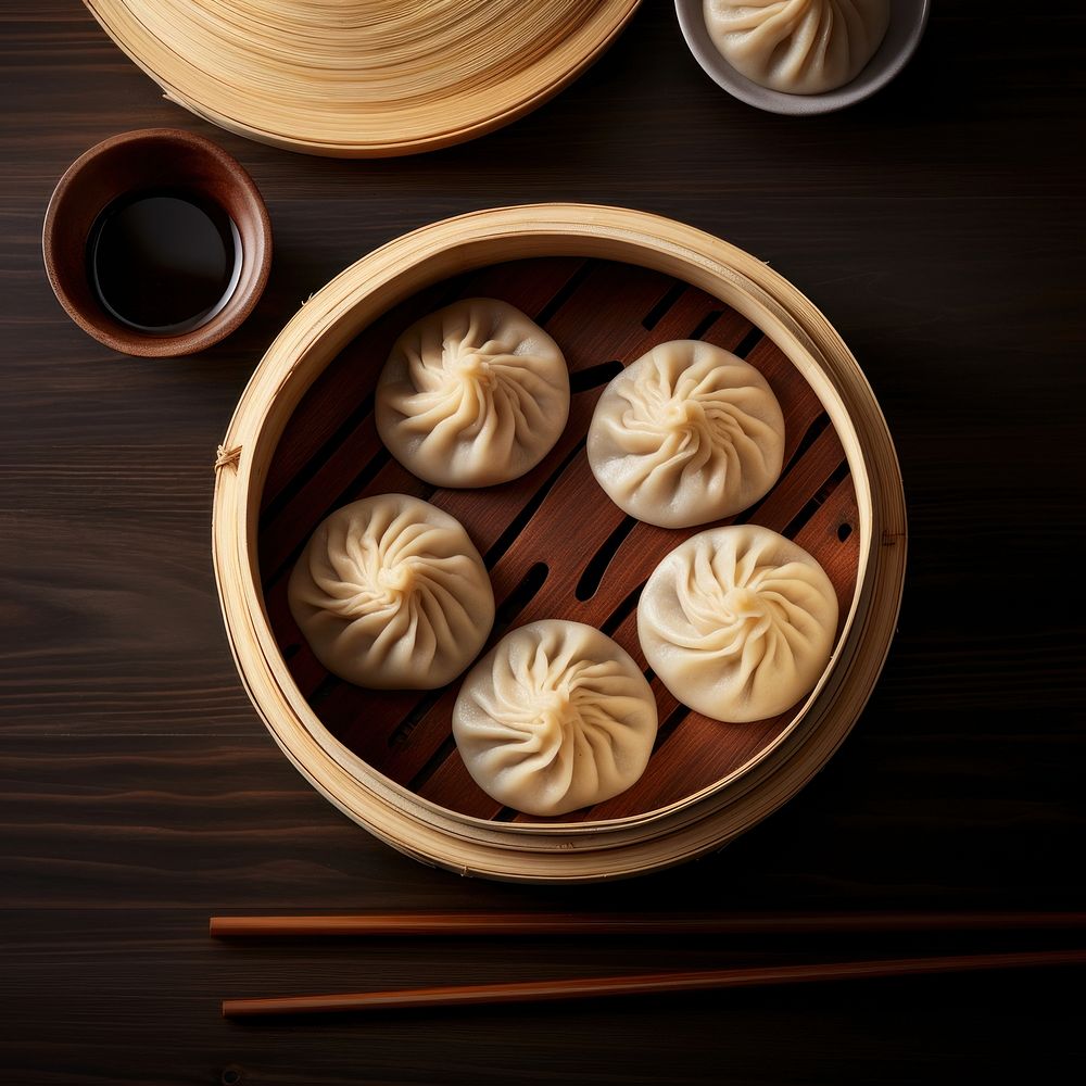 Xiao Long Bao chopsticks table food. AI generated Image by rawpixel.