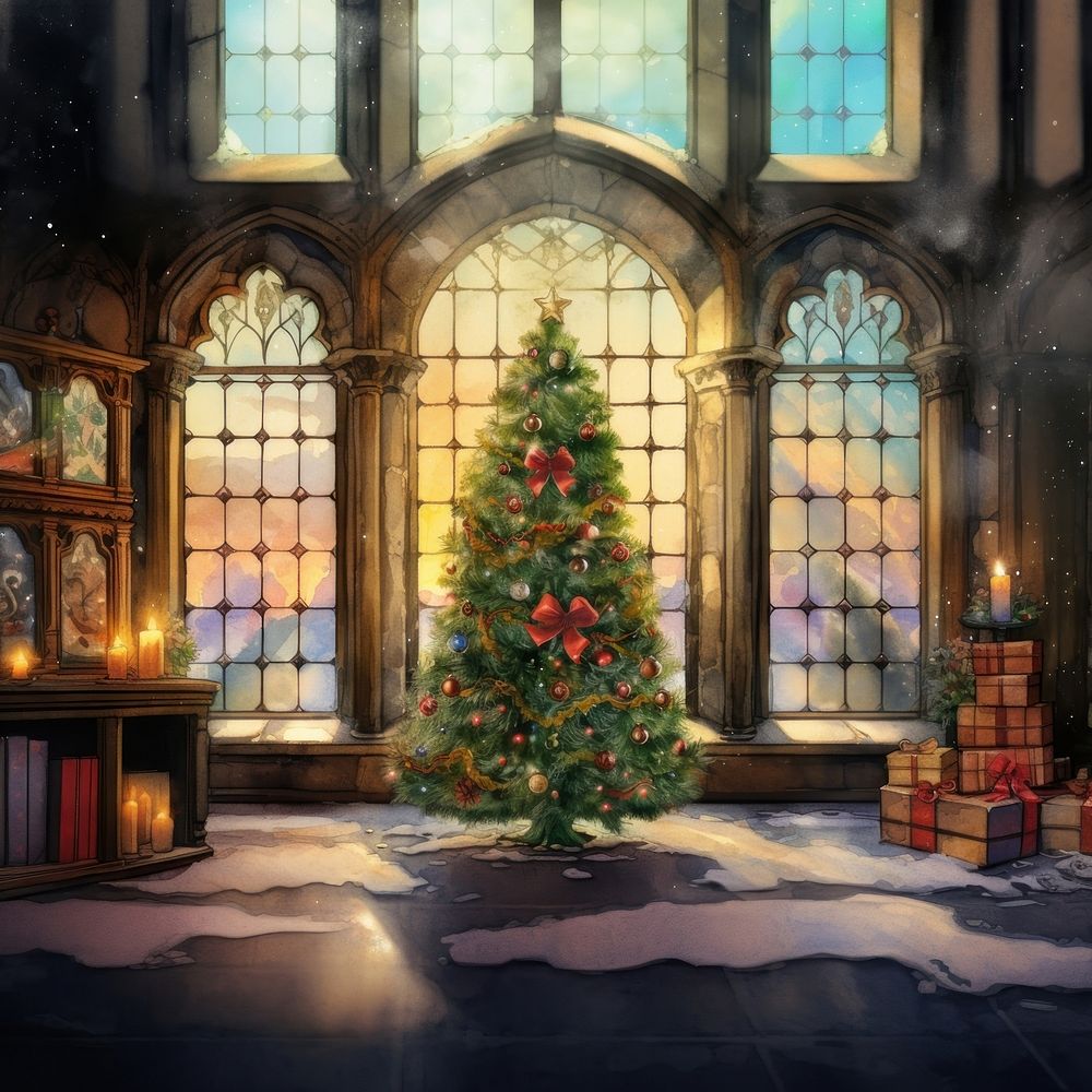 Christmas eve spirituality architecture illuminated. AI generated Image by rawpixel.