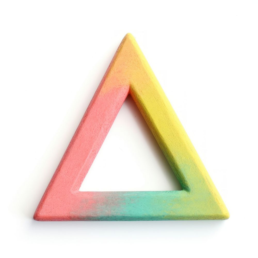 Triangle arrow triangle symbol white background. 