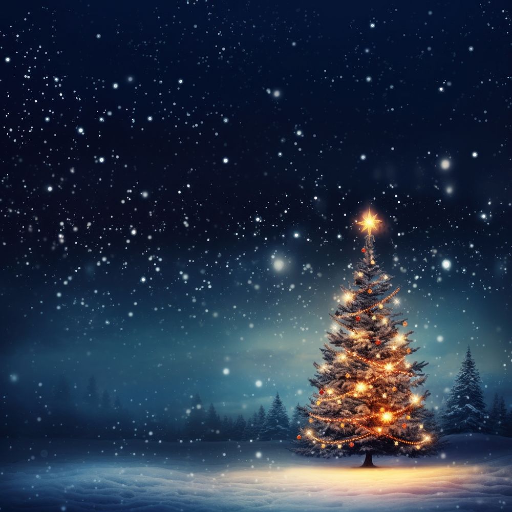 Christmas Holiday background tree illuminated holiday. AI generated Image by rawpixel.
