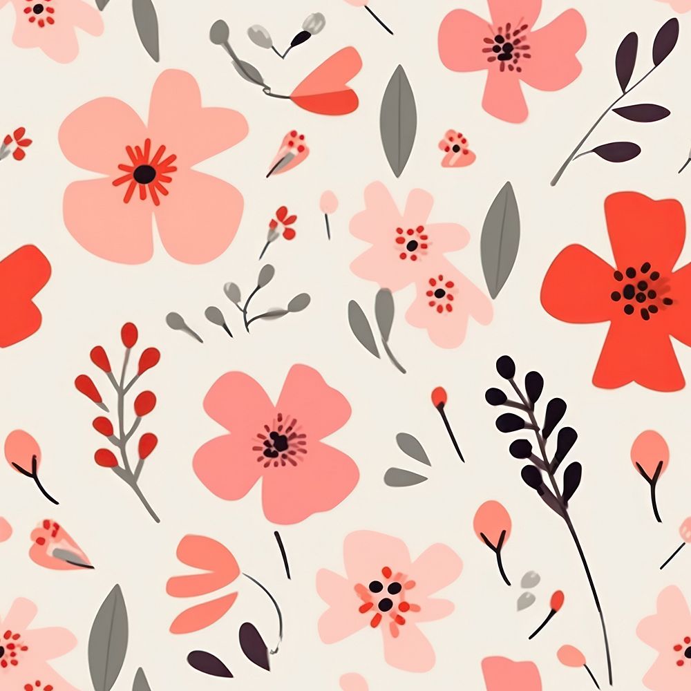 Flower pattern backgrounds . AI generated Image by rawpixel.