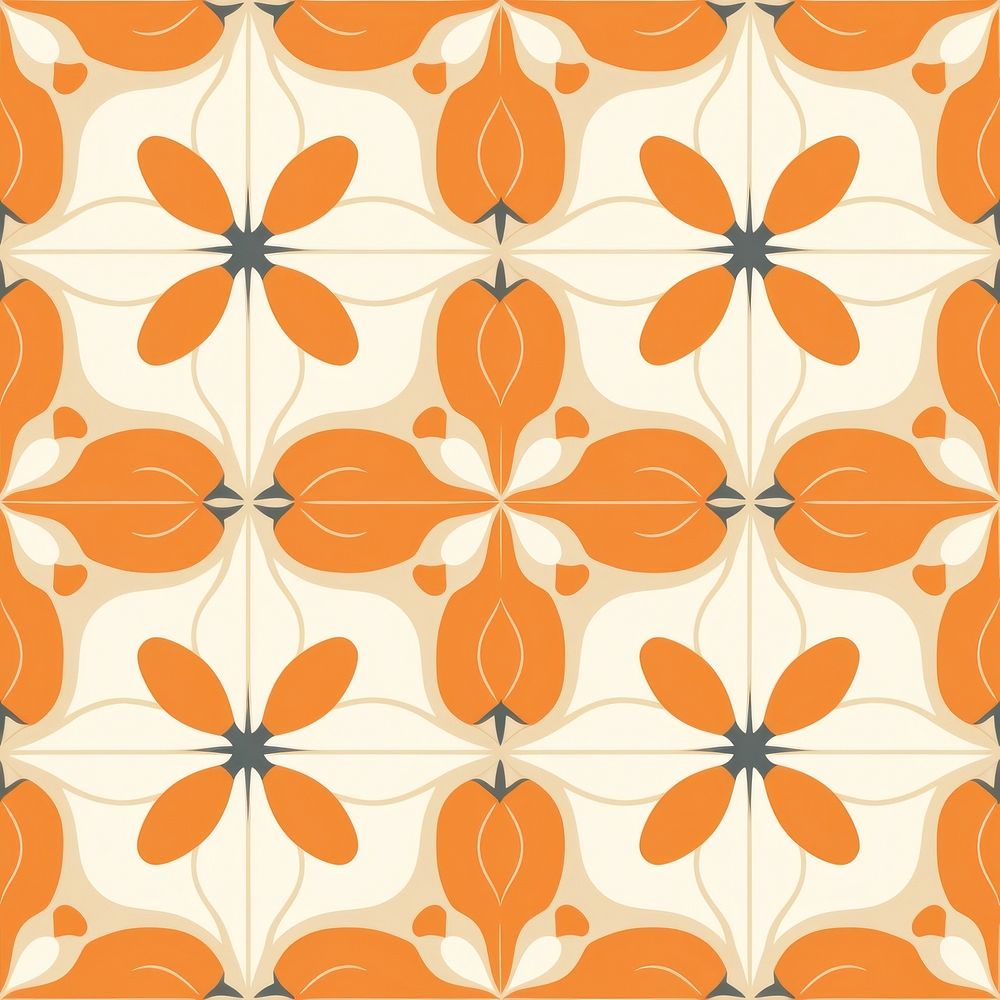 Orange vintage wall pattern tile art backgrounds. AI generated Image by rawpixel.