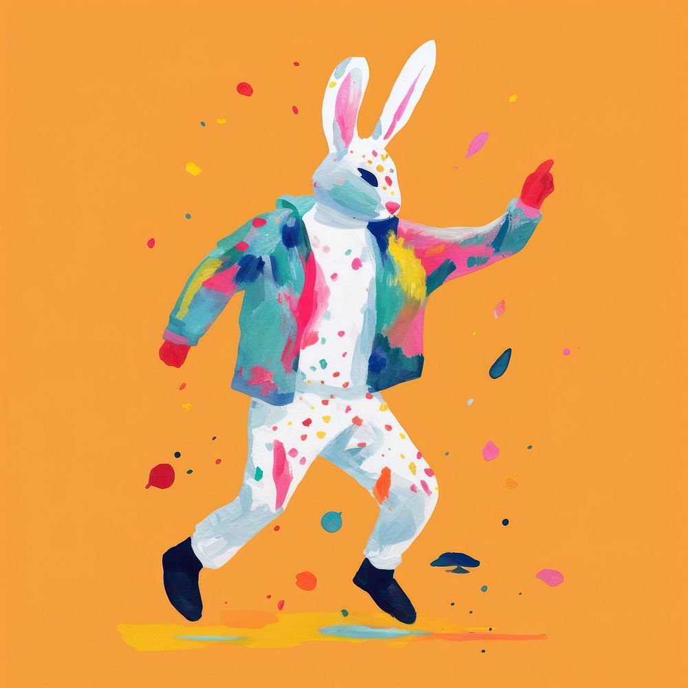 Rabbit art painting representation. AI generated Image by rawpixel.