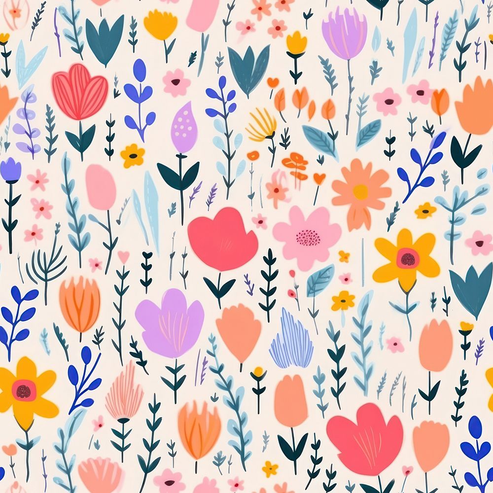 Daily flower pattern backgrounds art. AI generated Image by rawpixel.