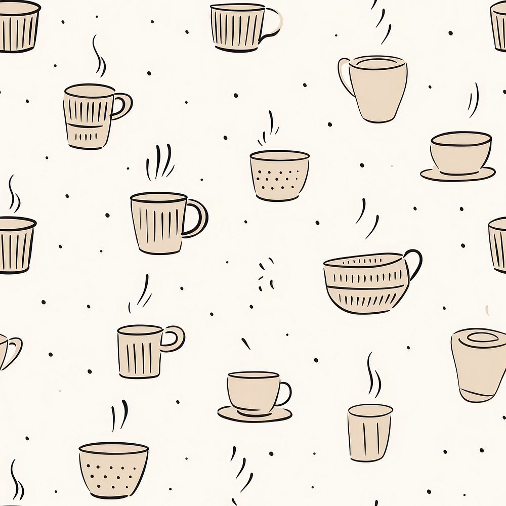 Coffee backgrounds pattern line. 