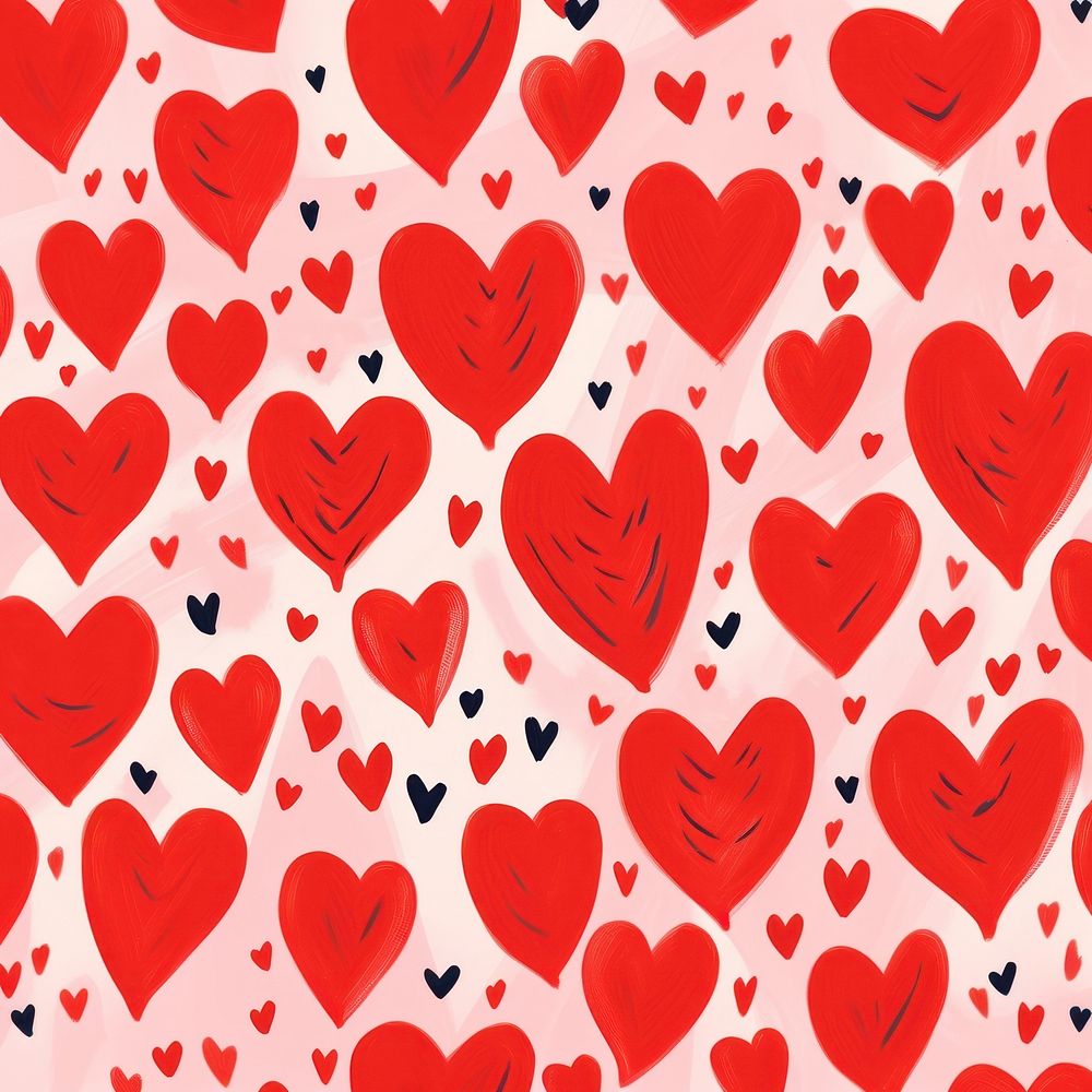 Red heart backgrounds pattern repetition. AI generated Image by rawpixel.