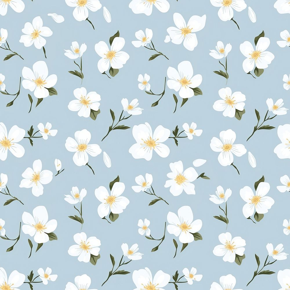 White flower pattern backgrounds blossom. AI generated Image by rawpixel.