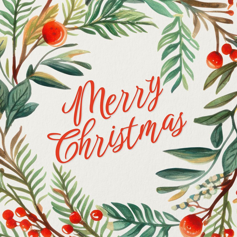 Merry Christmas Instagram post template | Free Photo - rawpixel
