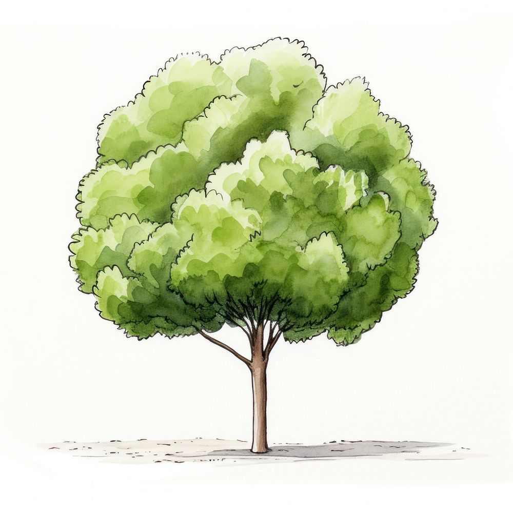 Bush sketch drawing plant. AI generated Image by rawpixel.