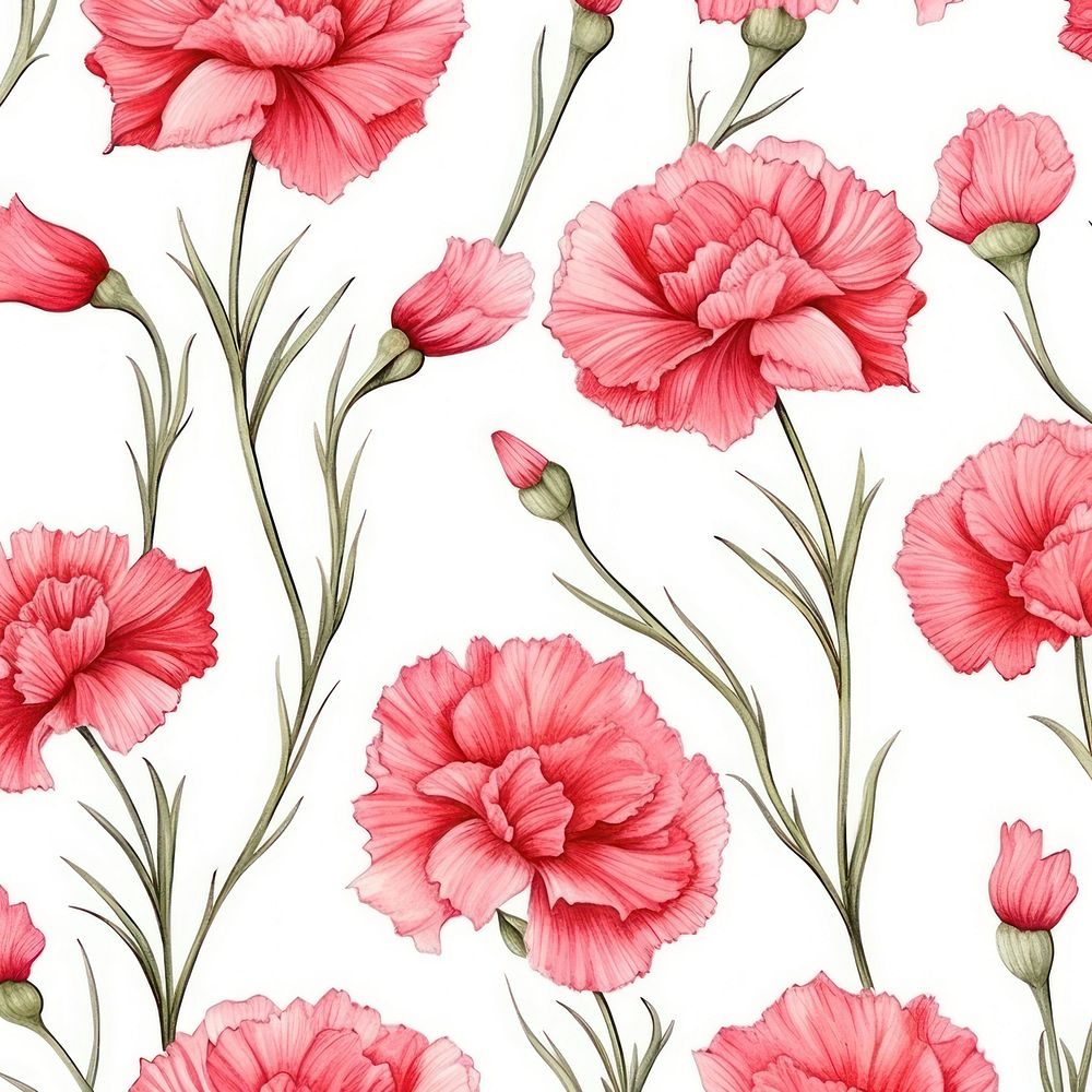 Carnations flower pattern plant inflorescence. AI generated Image by rawpixel.