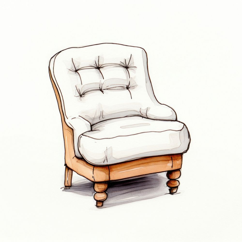 Chair furniture armchair cartoon. AI generated Image by rawpixel.