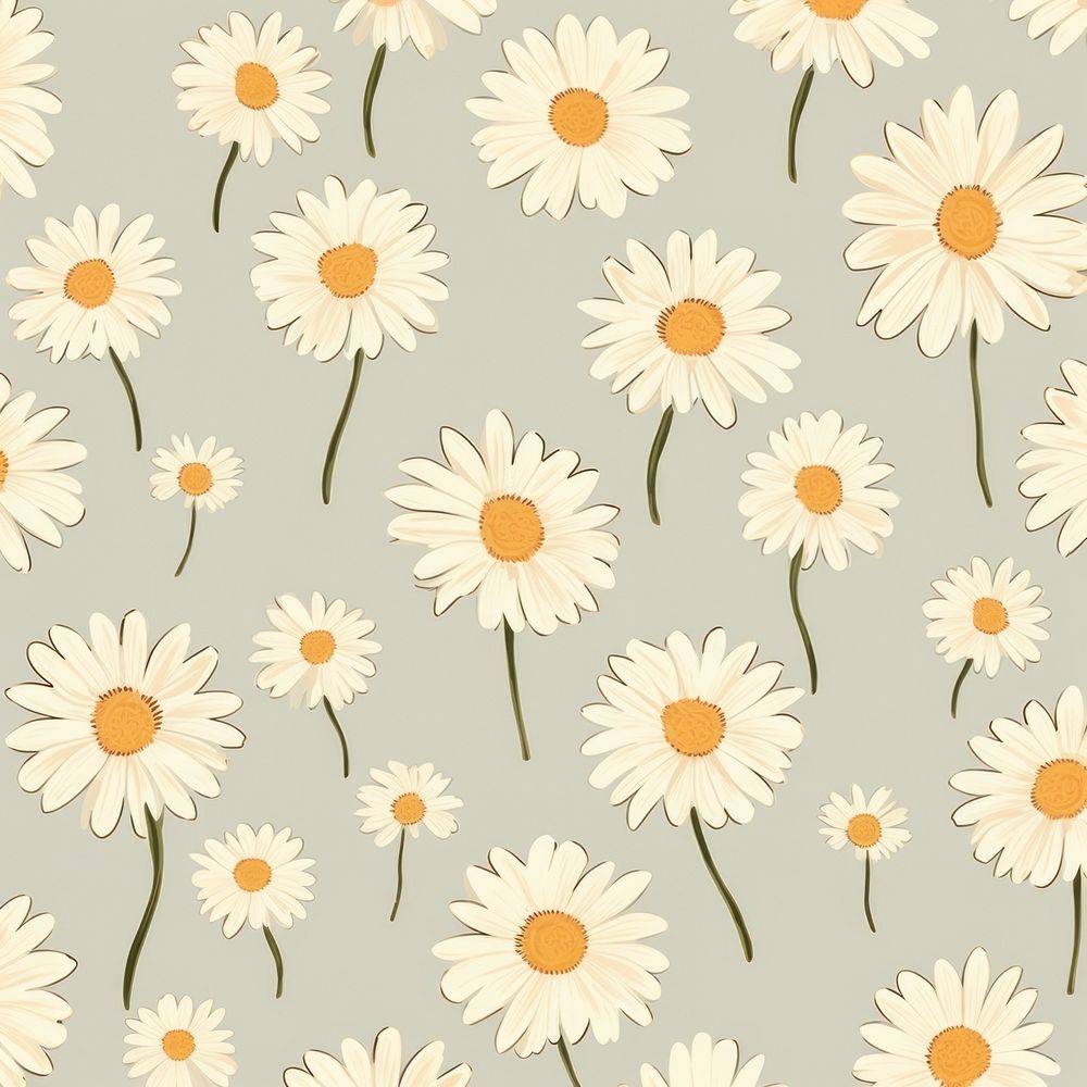 Daisies flower backgrounds pattern. AI generated Image by rawpixel.