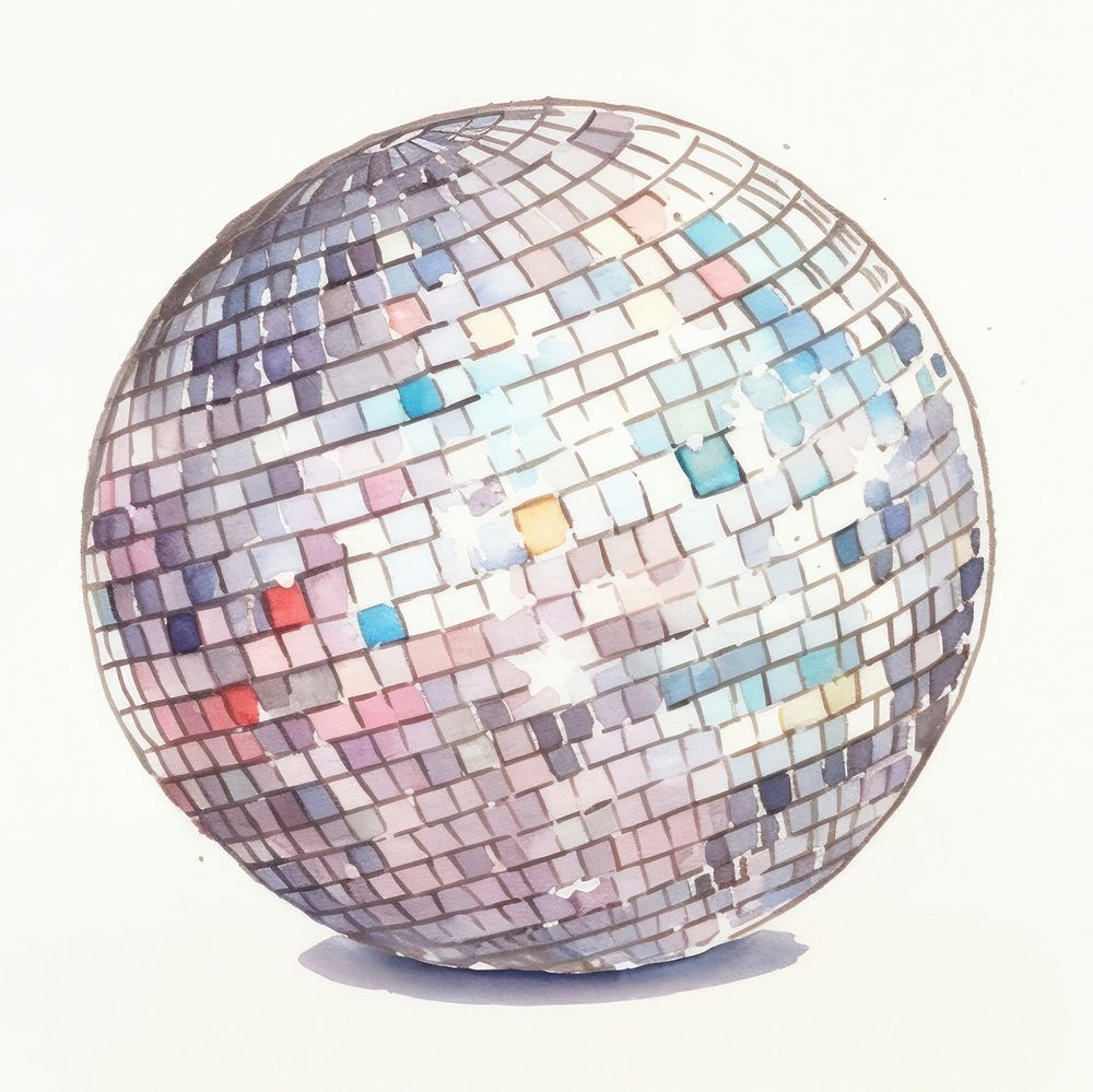 Disco ball art sphere sketch. AI generated Image by rawpixel.