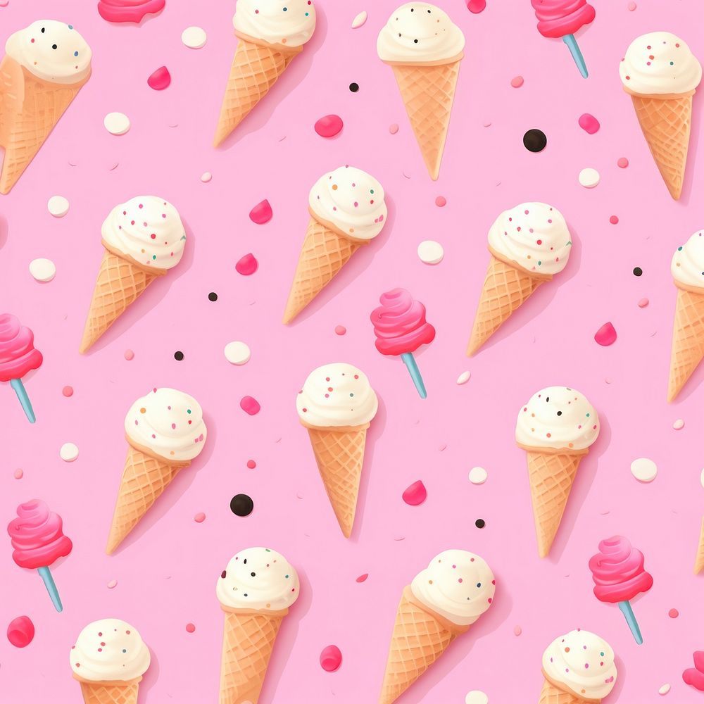 Ice cream backgrounds dessert pattern. AI generated Image by rawpixel.