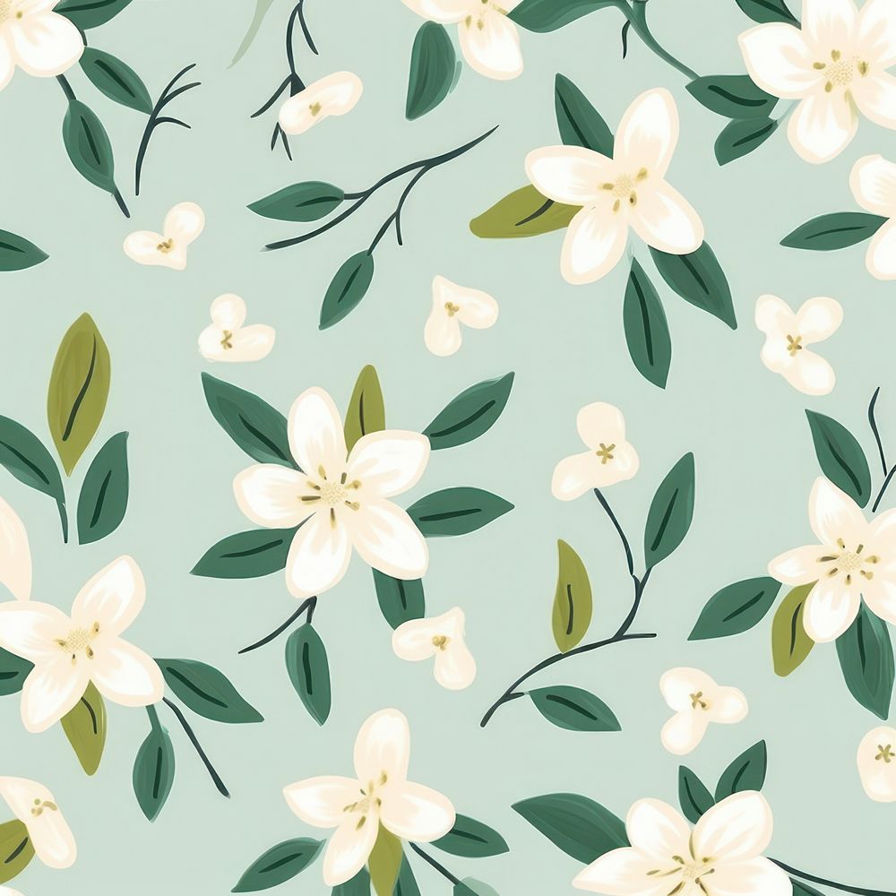 Jasmin pattern flower backgrounds. AI generated Image by rawpixel.