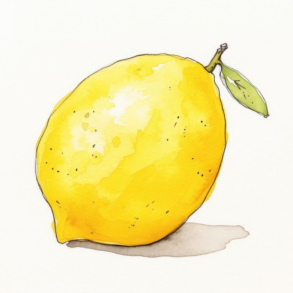 Lemon cartoon sketch fruit. AI generated Image by rawpixel.