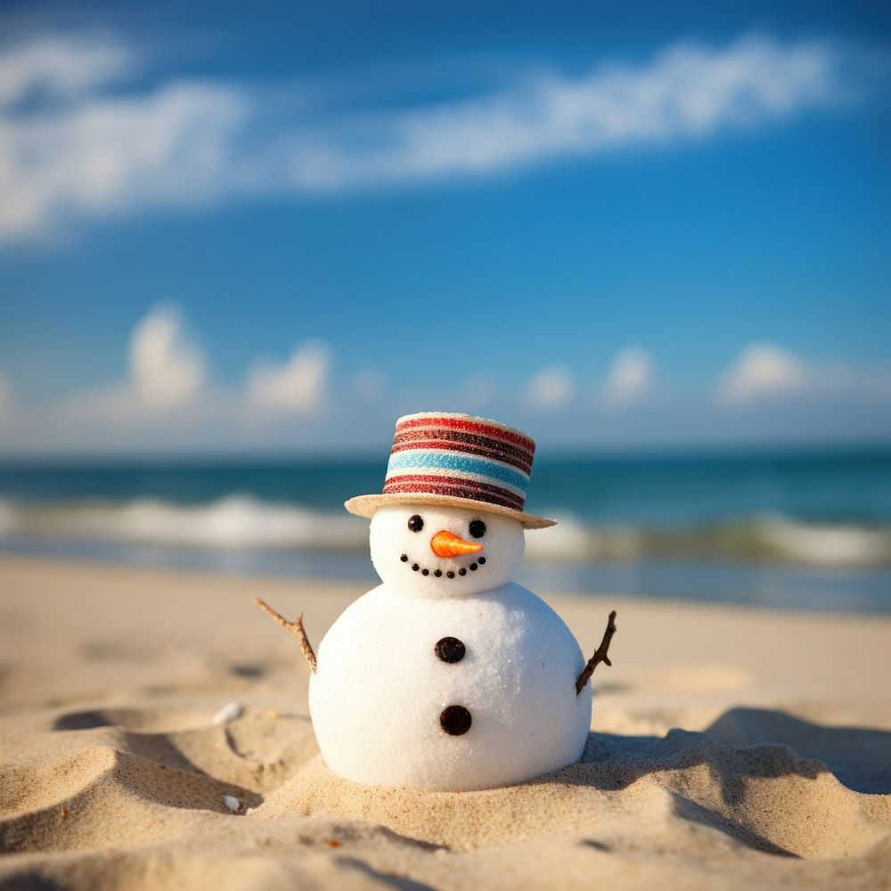 Snowman outdoors summer nature. AI generated Image by rawpixel.