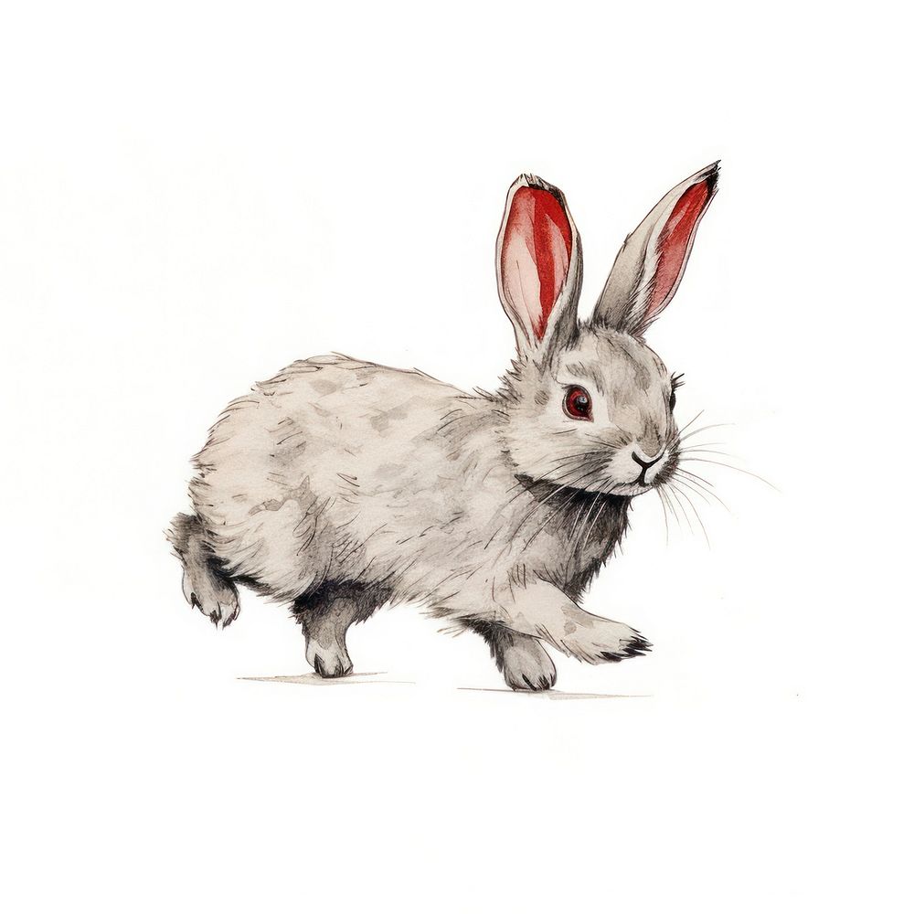 Rabbit sketch cartoon drawing. AI generated Image by rawpixel.