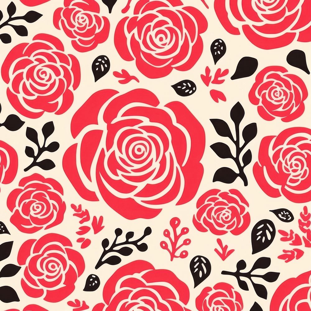 Rose pattern flower art. AI generated Image by rawpixel.