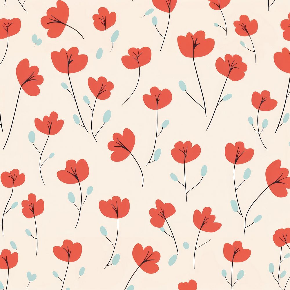 Tiny red flower pattern backgrounds repetition. AI generated Image by rawpixel.