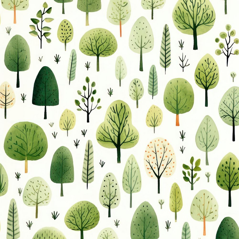 Trees pattern plant green. AI generated Image by rawpixel.