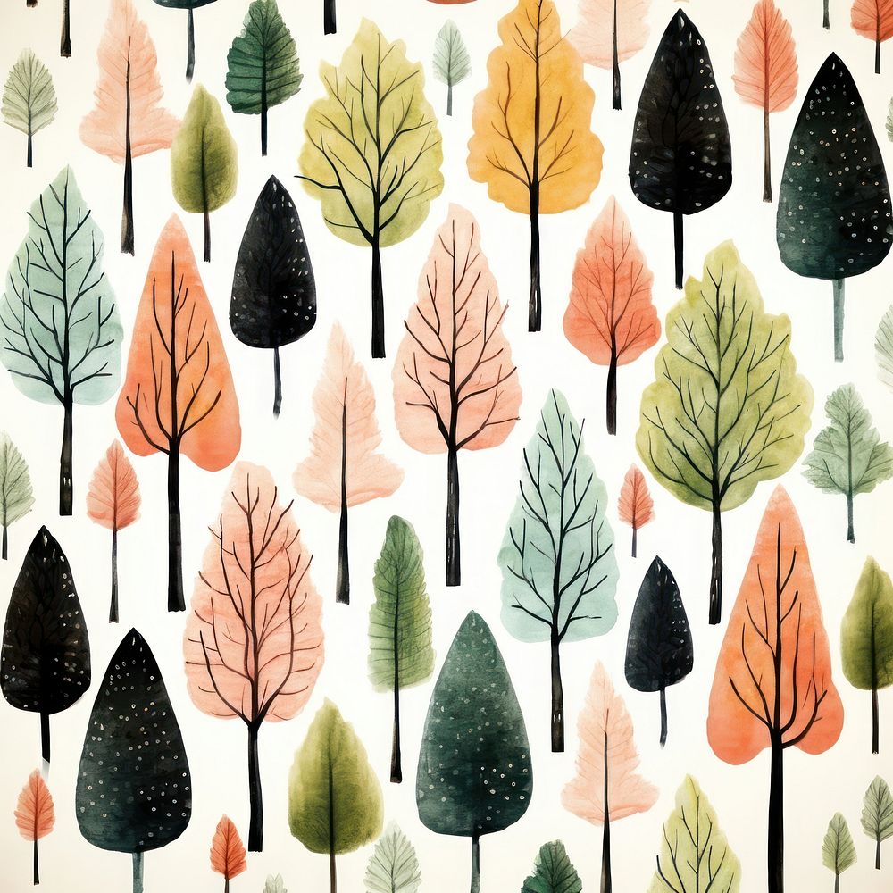 Trees pattern plant leaf. AI generated Image by rawpixel.