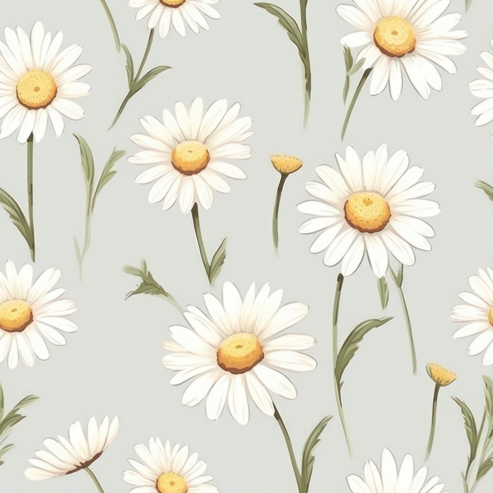 Watercolor cute daisy pattern flower backgrounds. AI generated Image by rawpixel.