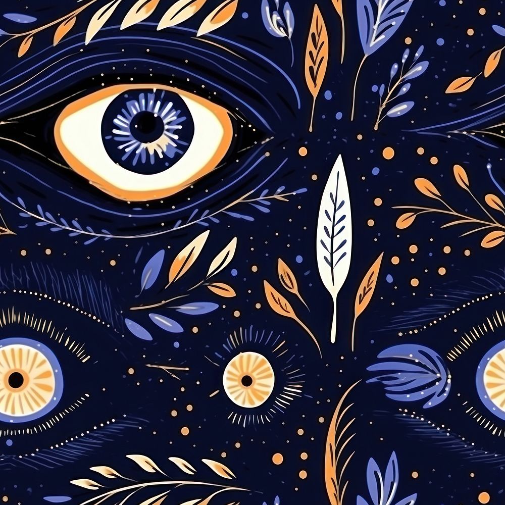 Mystical evil eye pattern backgrounds creativity. AI generated Image by rawpixel.