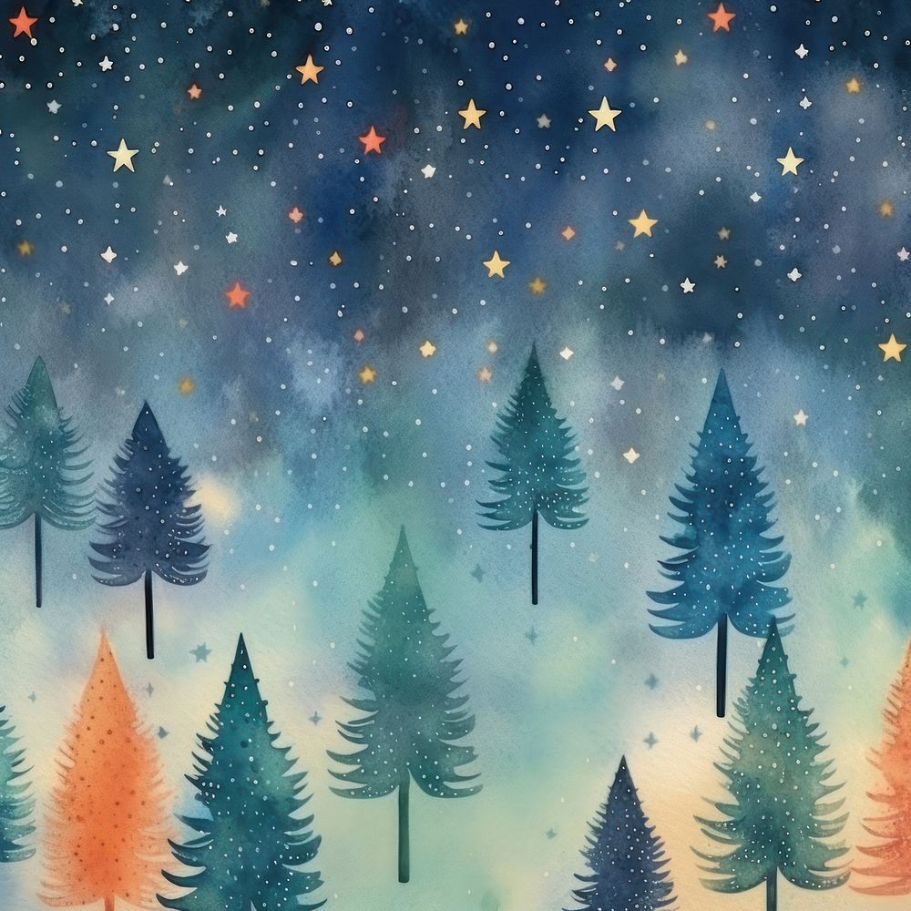 Magic christmas backgrounds outdoors pattern. AI generated Image by rawpixel.