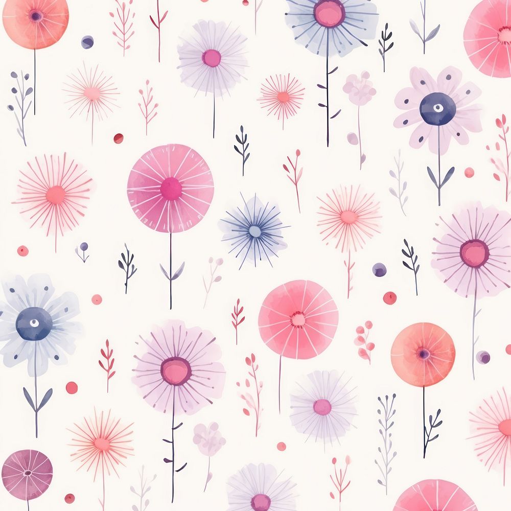 Magic flower pattern backgrounds wallpaper. AI generated Image by rawpixel.