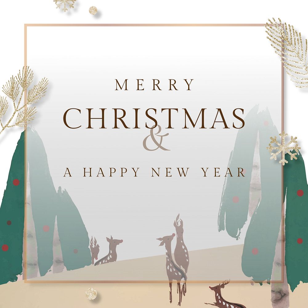 Christmas greeting,   festive design Instagram post template