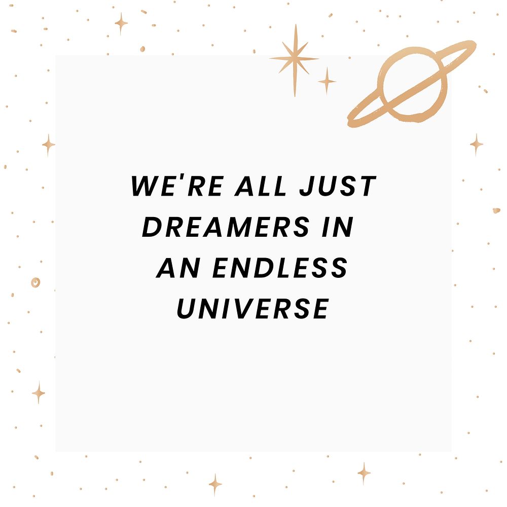 Aesthetic universe quote  Instagram post template