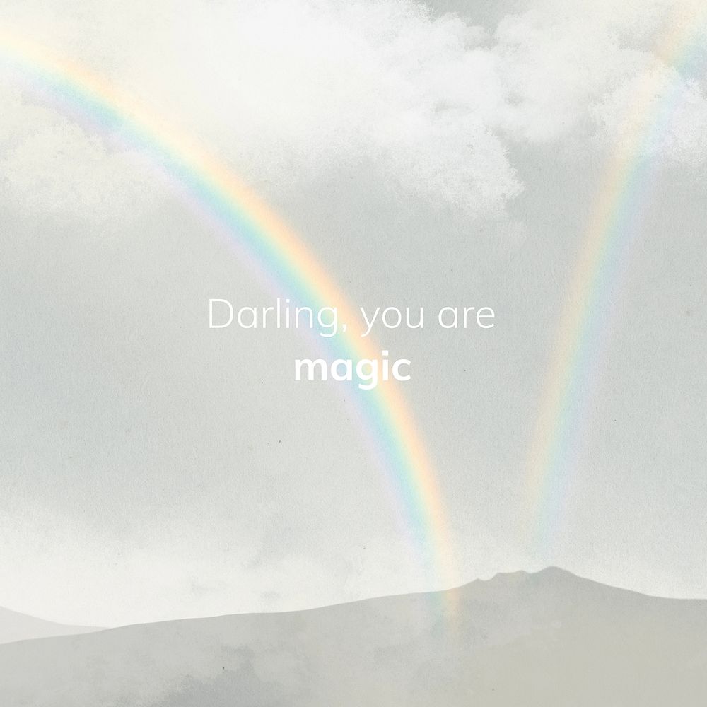 Rainbow inspirational quote  Instagram post template