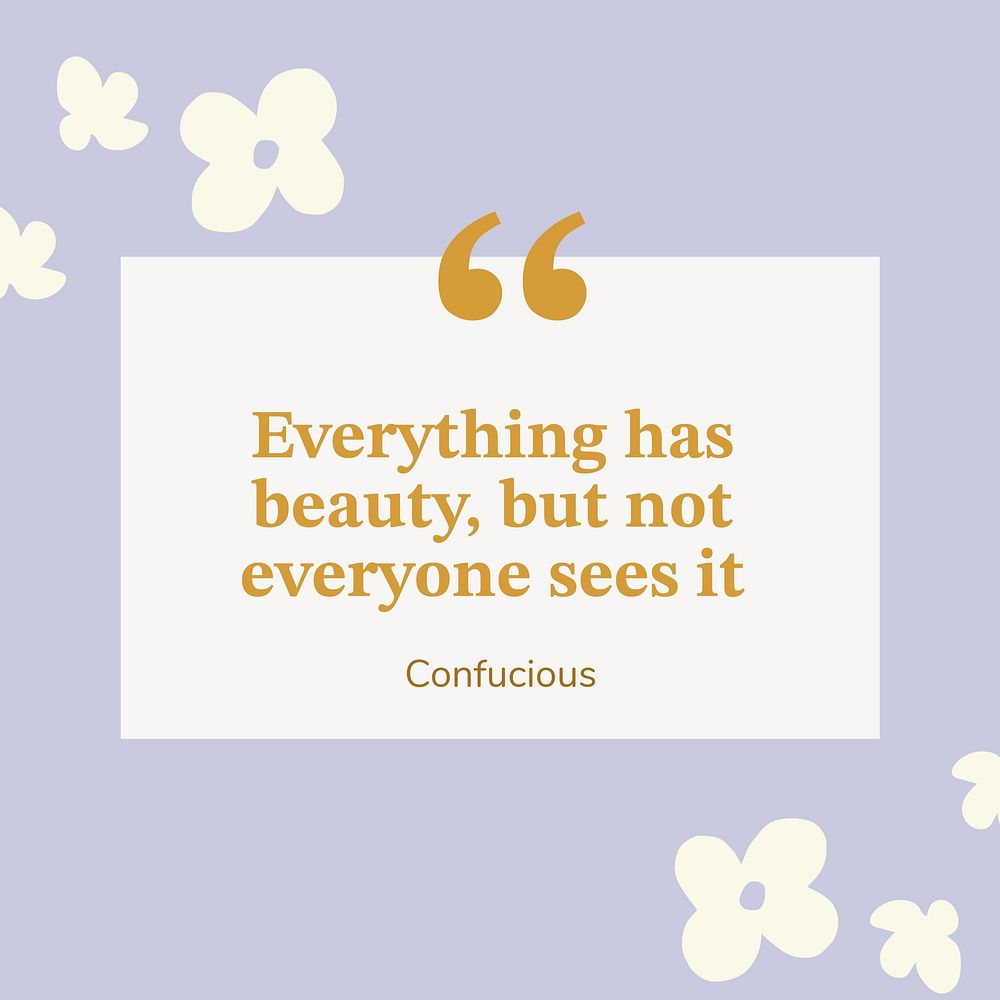 Cute flower quote  Instagram post template
