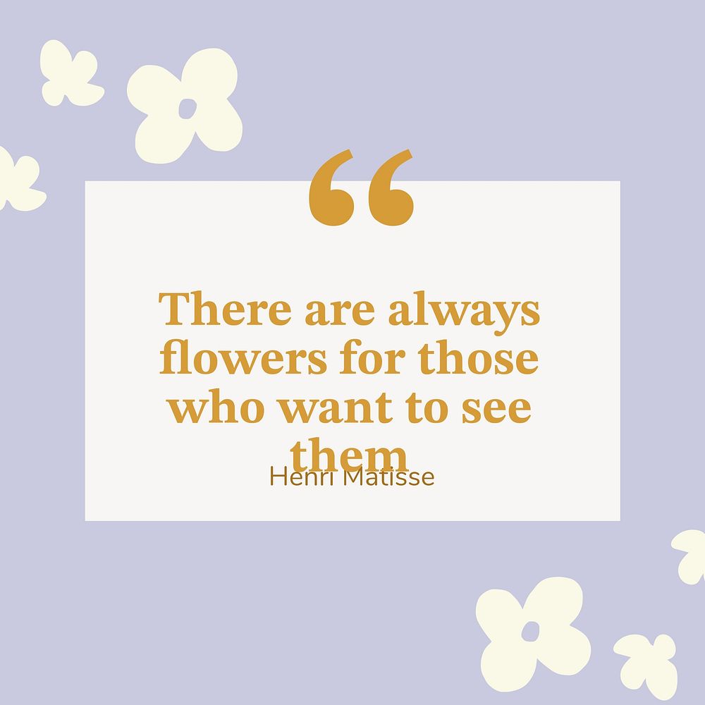 Cute flower quote  Instagram post template