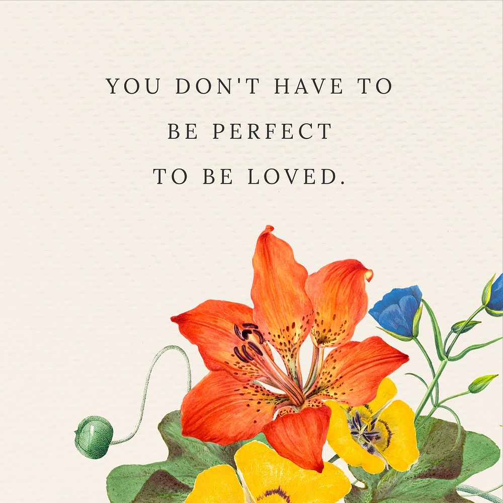 Uplifting quote, watercolor flower Instagram post template