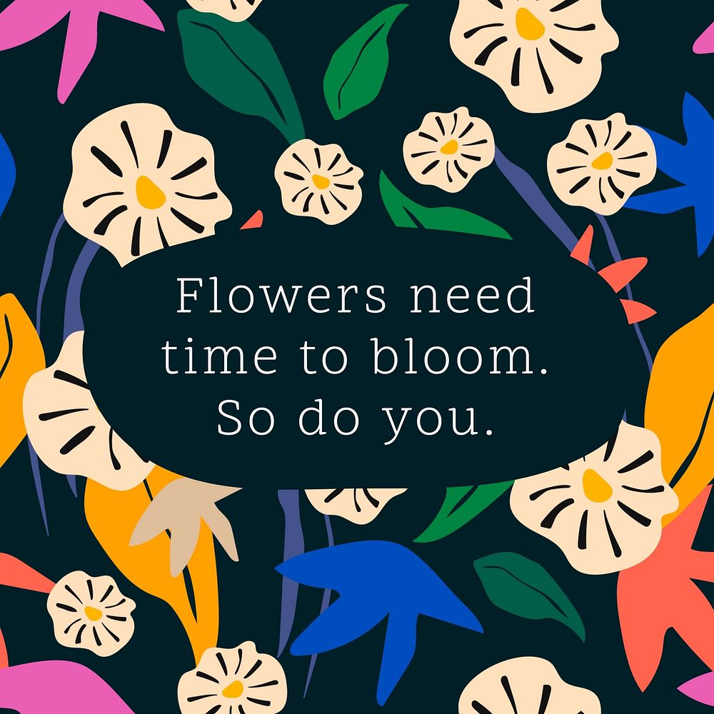 Floral inspirational quote Instagram post template