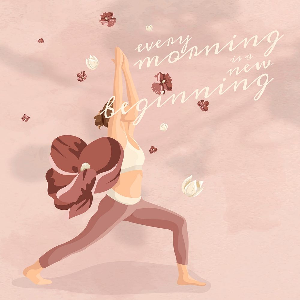 Yoga motivation quote Instagram post template
