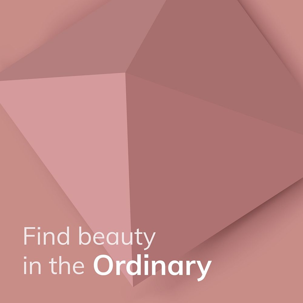 Ordinary quote, geometric design Instagram post template